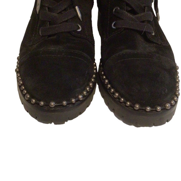 Sam Edelman Jennifer Black Studded Combat Boot Size US 6.5 - Picture 2 of 14